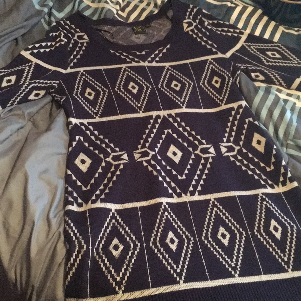 Navy/white sweater dress